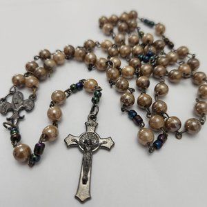 One of a kind Coffee colored Stone beads Rosary